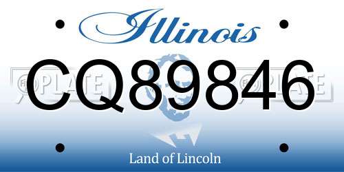 CQ89846 Illinois License Plate