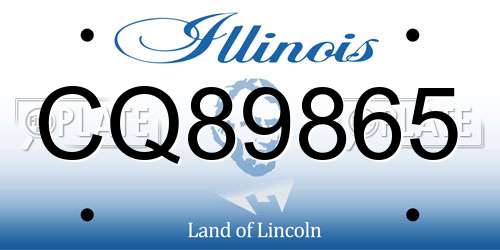 CQ89865 Illinois License Plate
