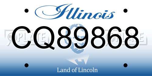 CQ89868 Illinois License Plate
