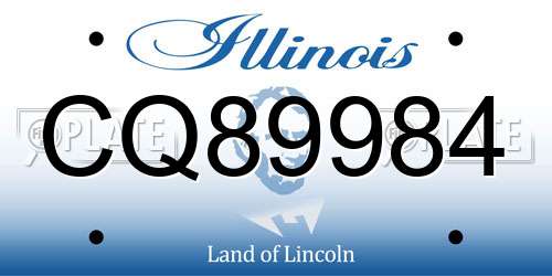 CQ89984 Illinois License Plate