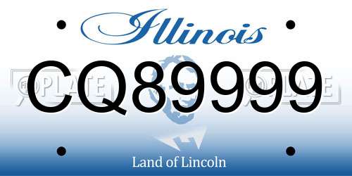CQ89999 Illinois License Plate