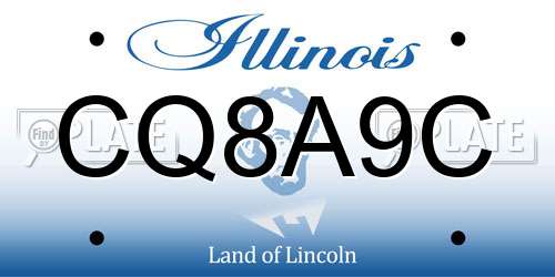 CQ8A9C Illinois License Plate