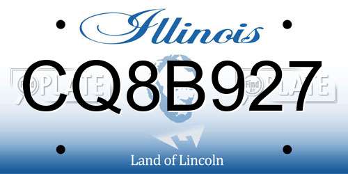 CQ8B927 Illinois License Plate