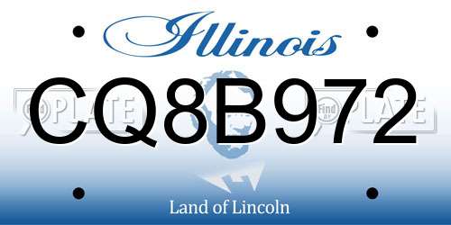 CQ8B972 Illinois License Plate
