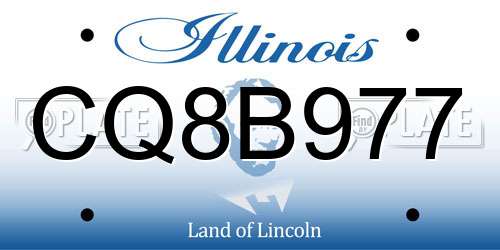 CQ8B977 Illinois License Plate