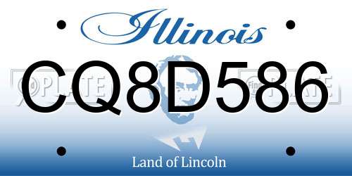CQ8D586 Illinois License Plate