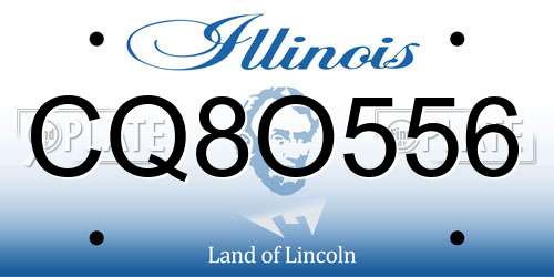 CQ8O556 Illinois License Plate