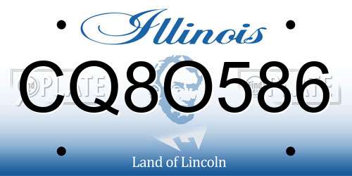 CQ8O586 Illinois License Plate