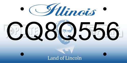 CQ8Q556 Illinois License Plate