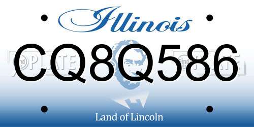 CQ8Q586 Illinois License Plate
