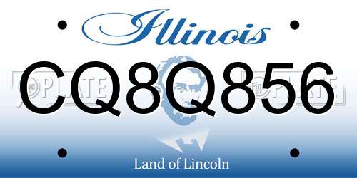 CQ8Q856 Illinois License Plate