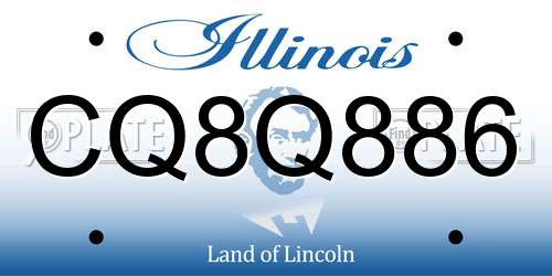 CQ8Q886 Illinois License Plate