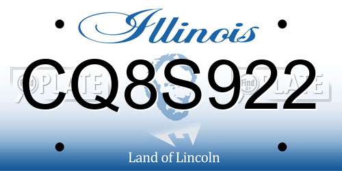 CQ8S922 Illinois License Plate
