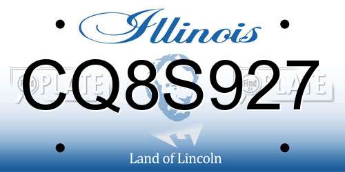 CQ8S927 Illinois License Plate