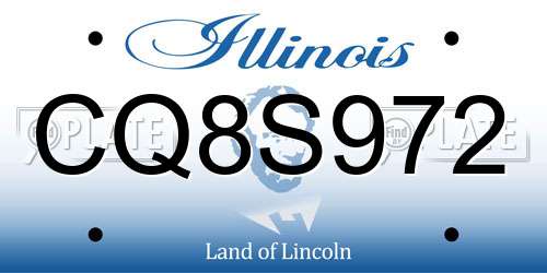 CQ8S972 Illinois License Plate