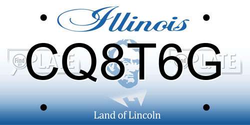CQ8T6G Illinois License Plate