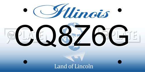 CQ8Z6G Illinois License Plate