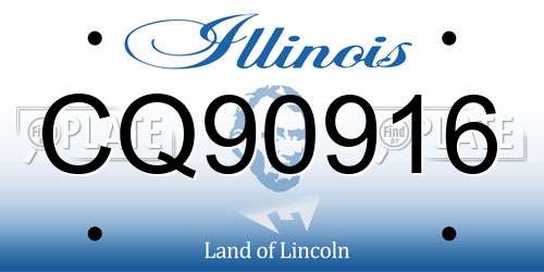CQ90916 Illinois License Plate