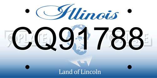 CQ91788 Illinois License Plate