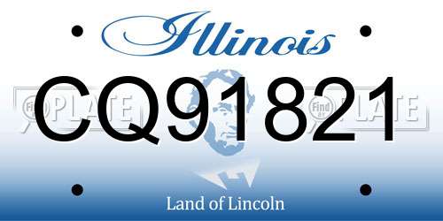 CQ91821 Illinois License Plate