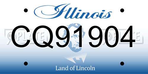 CQ91904 Illinois License Plate