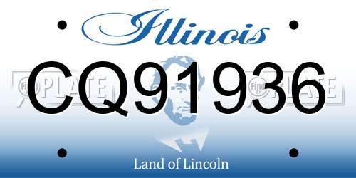 CQ91936 Illinois License Plate