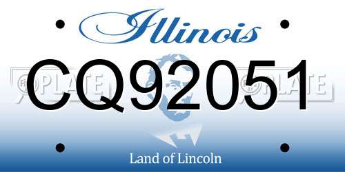 CQ92051 Illinois License Plate