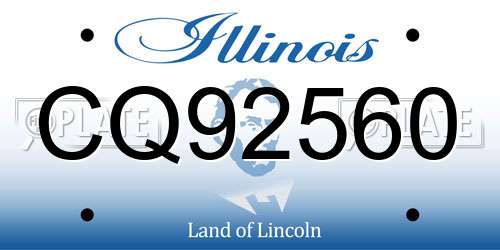 CQ92560 Illinois License Plate