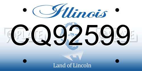 CQ92599 Illinois License Plate
