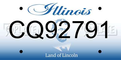 CQ92791 Illinois License Plate