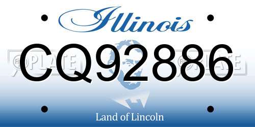 CQ92886 Illinois License Plate