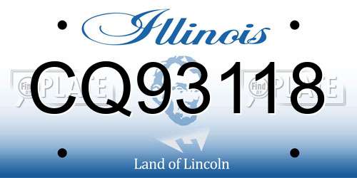 CQ93118 Illinois License Plate