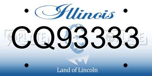 CQ93333 Illinois License Plate