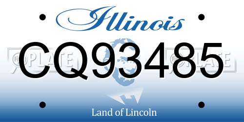 CQ93485 Illinois License Plate