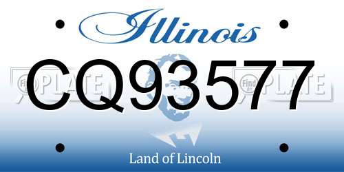 CQ93577 Illinois License Plate