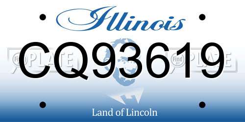 CQ93619 Illinois License Plate