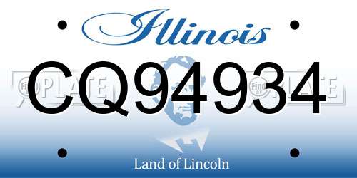CQ94934 Illinois License Plate