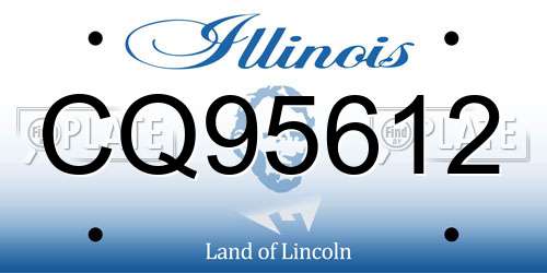 CQ95612 Illinois License Plate