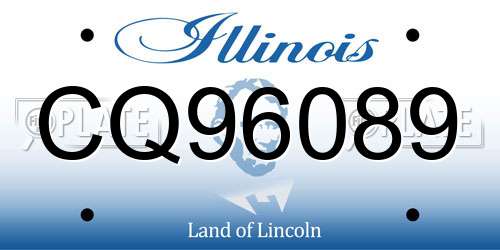 CQ96089 Illinois License Plate