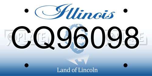 CQ96098 Illinois License Plate