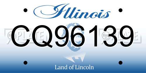 CQ96139 Illinois License Plate