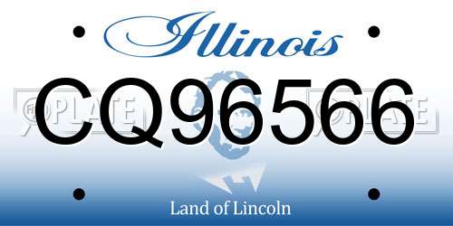 CQ96566 Illinois License Plate
