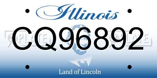 CQ96892 Illinois License Plate