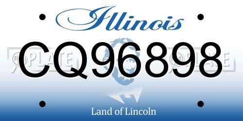 CQ96898 Illinois License Plate