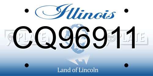 CQ96911 Illinois License Plate