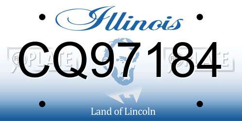 CQ97184 Illinois License Plate