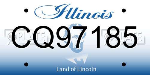 CQ97185 Illinois License Plate