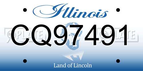 CQ97491 Illinois License Plate