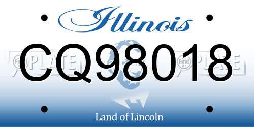 CQ98018 Illinois License Plate