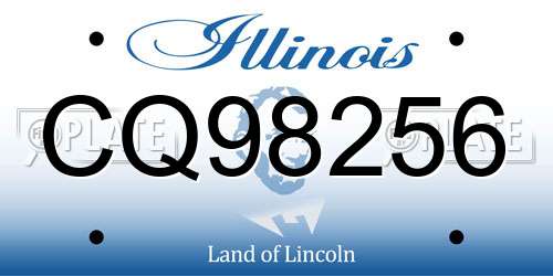 CQ98256 Illinois License Plate